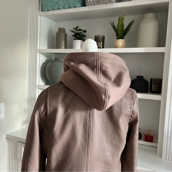 Women’s Blank NYC Faux Leather Jacket Brown Medium - Picture 12 of 17